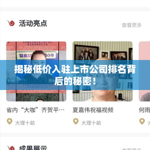 揭秘低價(jià)入駐上市公司排名背后的秘密！