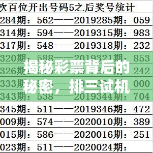 揭秘彩票背后的秘密，排三試機號探索之旅