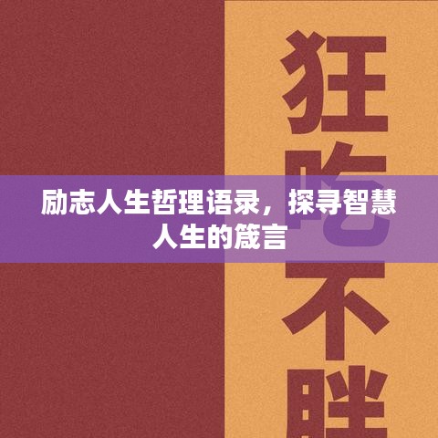 勵(lì)志人生哲理語錄，探尋智慧人生的箴言