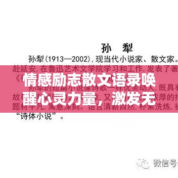 情感勵志散文語錄喚醒心靈力量，激發(fā)無限潛能的視頻