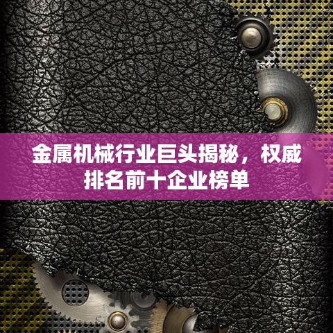 金屬機(jī)械行業(yè)巨頭揭秘，權(quán)威排名前十企業(yè)榜單