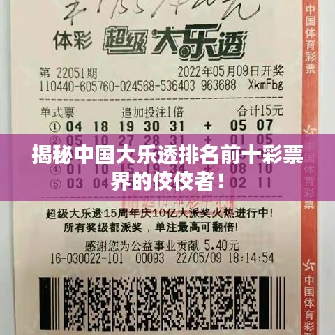 揭秘中國(guó)大樂(lè)透排名前十彩票界的佼佼者！