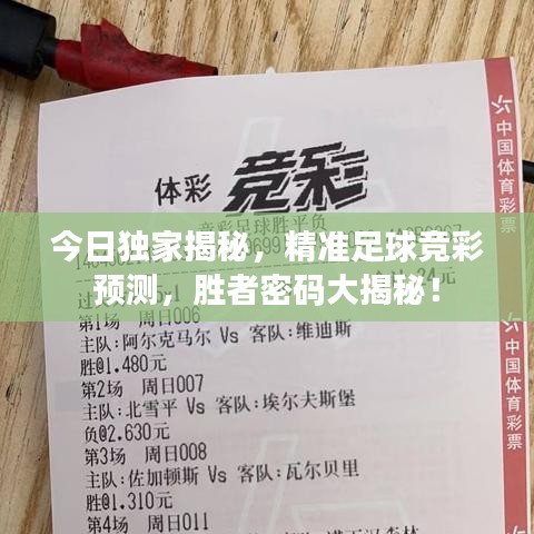 今日獨(dú)家揭秘，精準(zhǔn)足球競彩預(yù)測(cè)，勝者密碼大揭秘！