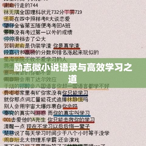 勵(lì)志微小說(shuō)語(yǔ)錄與高效學(xué)習(xí)之道