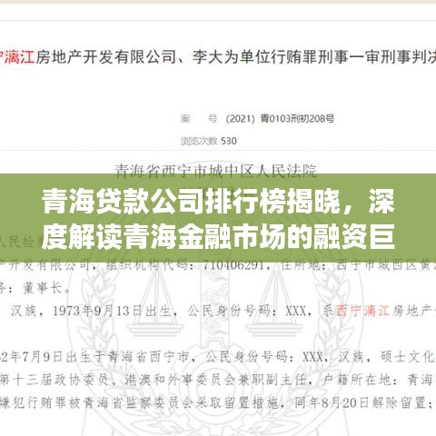 青海貸款公司排行榜揭曉，深度解讀青海金融市場的融資巨頭