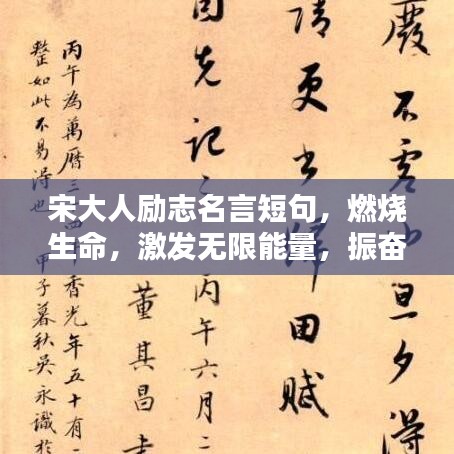 宋大人勵(lì)志名言短句，燃燒生命，激發(fā)無限能量，振奮人心！