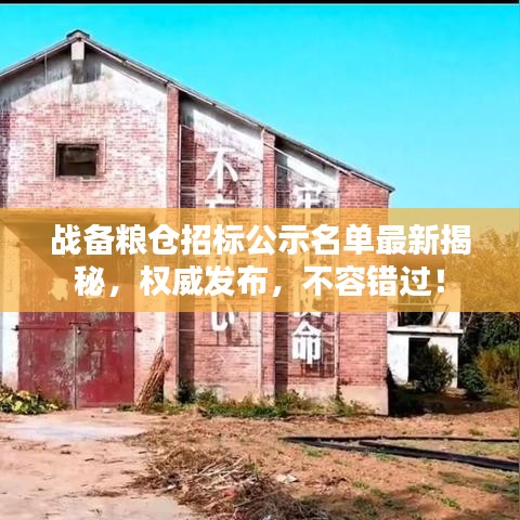 戰(zhàn)備糧倉招標公示名單最新揭秘，權威發(fā)布，不容錯過！