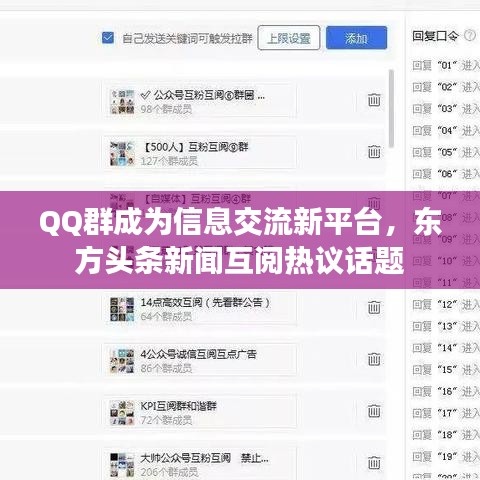 QQ群成為信息交流新平臺，東方頭條新聞互閱熱議話題